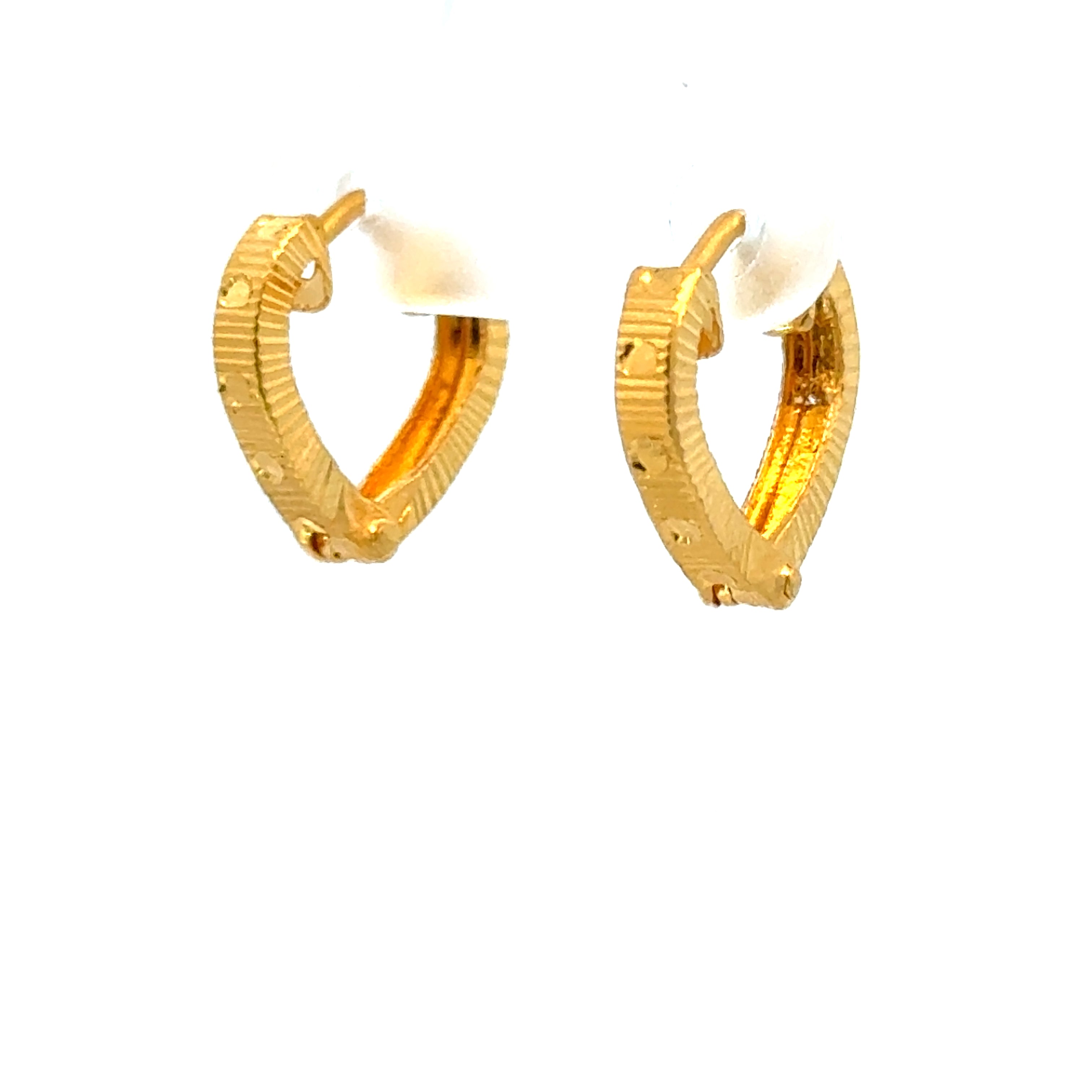 22k Yellow Gold Huggies Earrings with gold weight of 1.97g