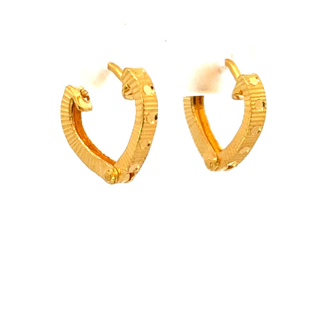 22k Yellow Gold Huggies Earrings with gold weight of 1.97g