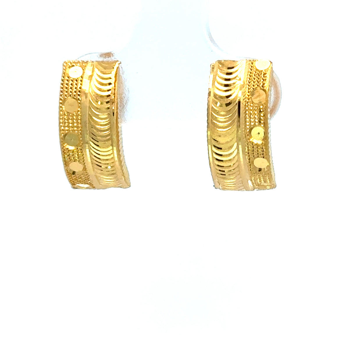 22k Yellow Gold Huggies Earrings with gold weight of 3.45g