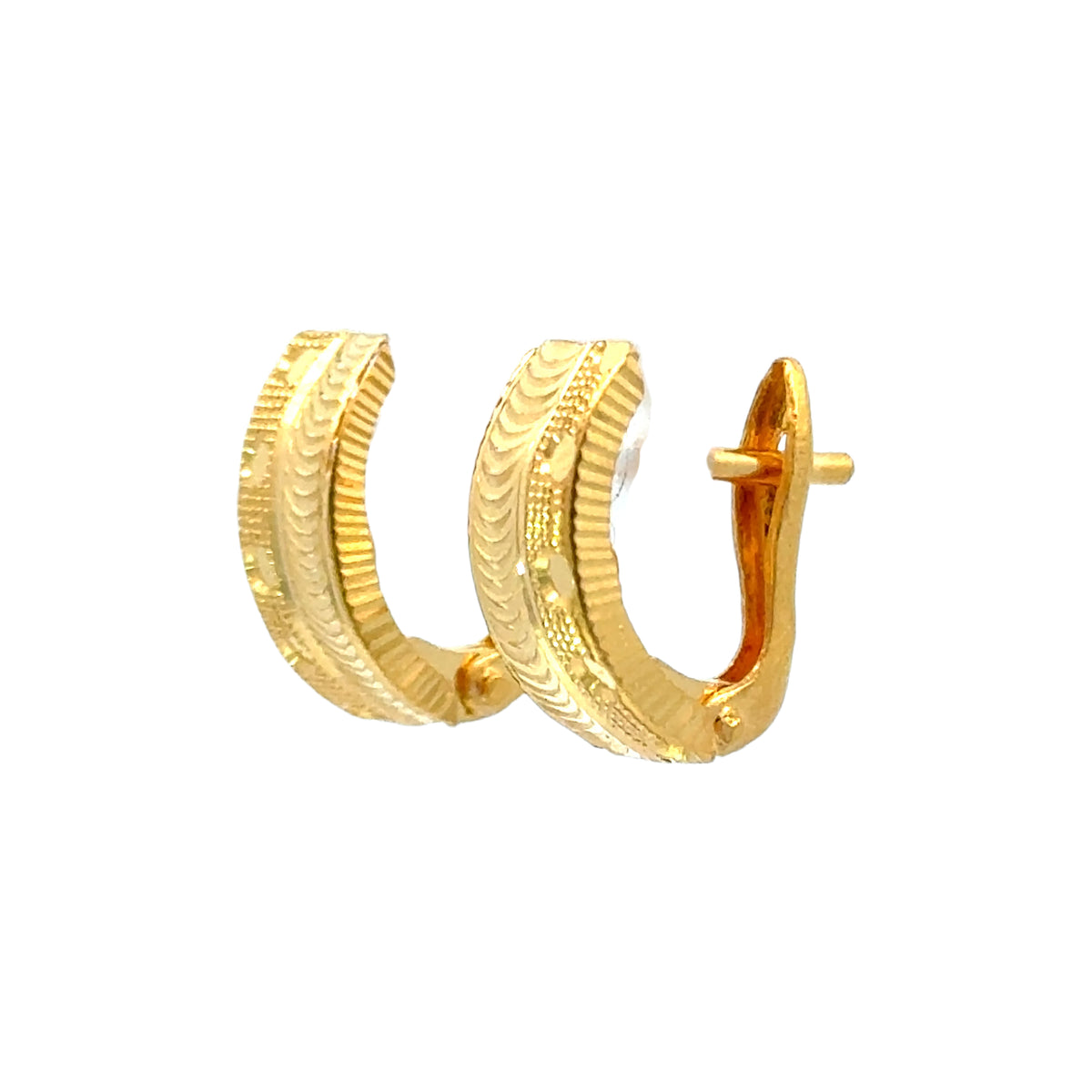 22k Yellow Gold Huggies Earrings with gold weight of 3.45g