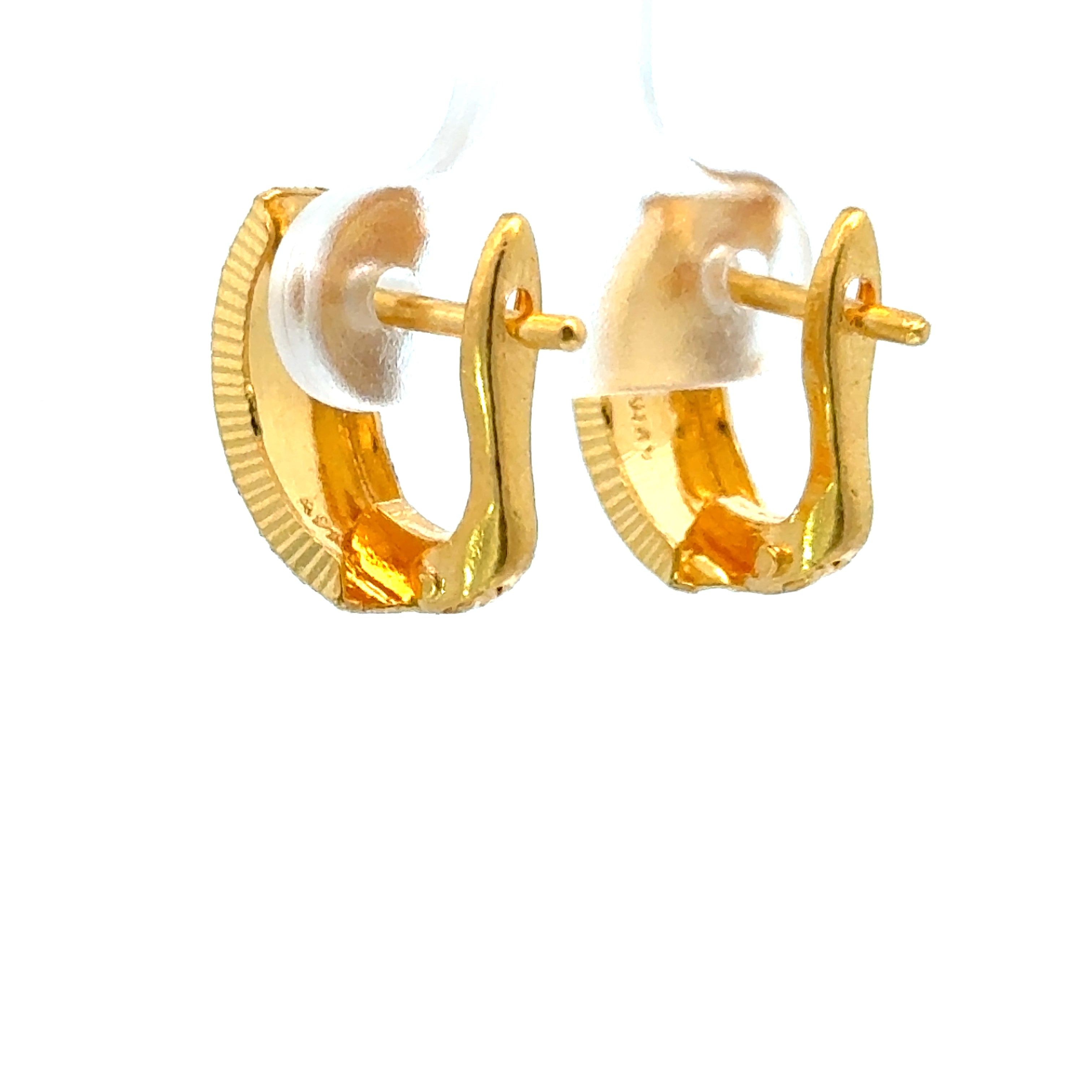 22k Yellow Gold Huggies Earrings with gold weight of 3.45g