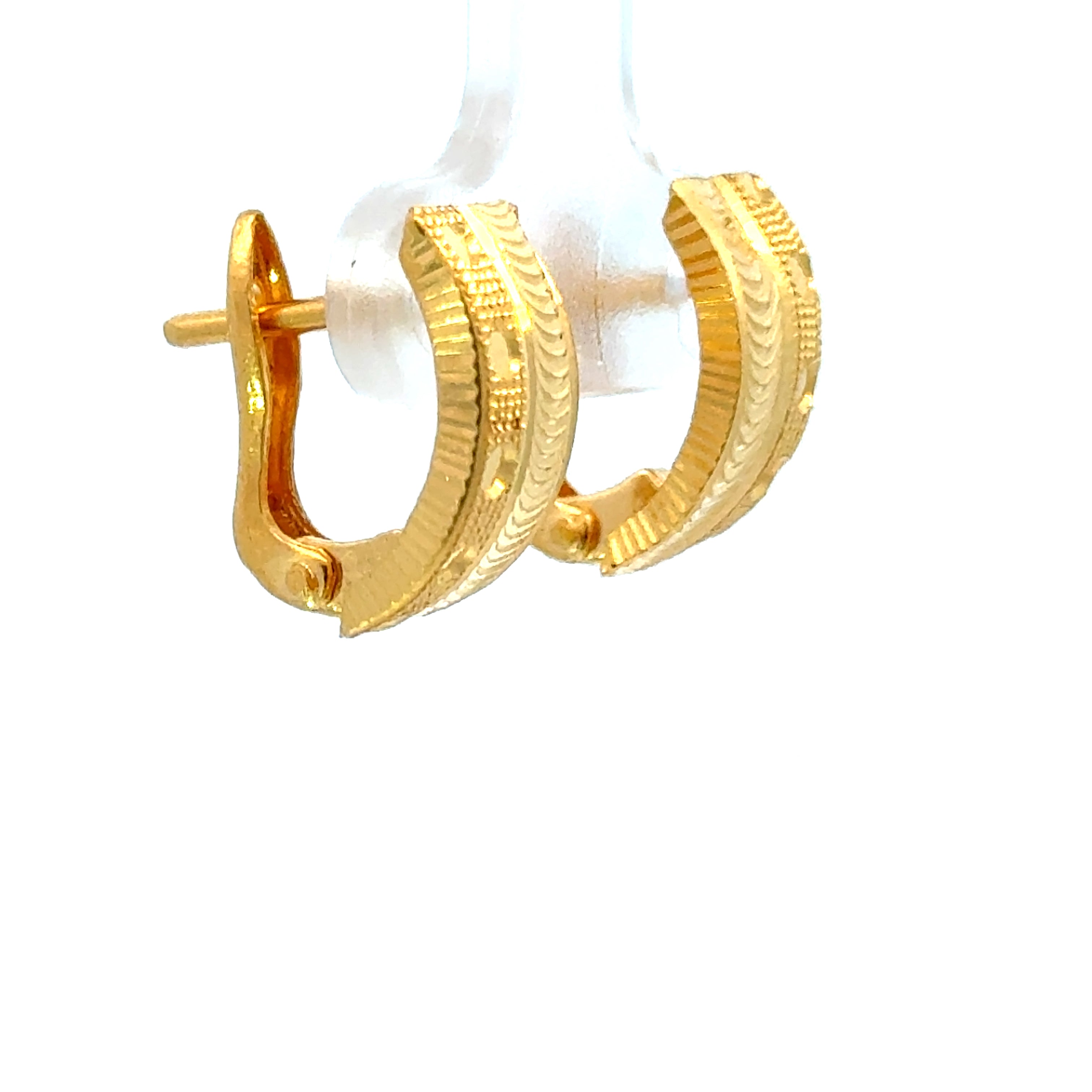 22k Yellow Gold Huggies Earrings with gold weight of 3.45g