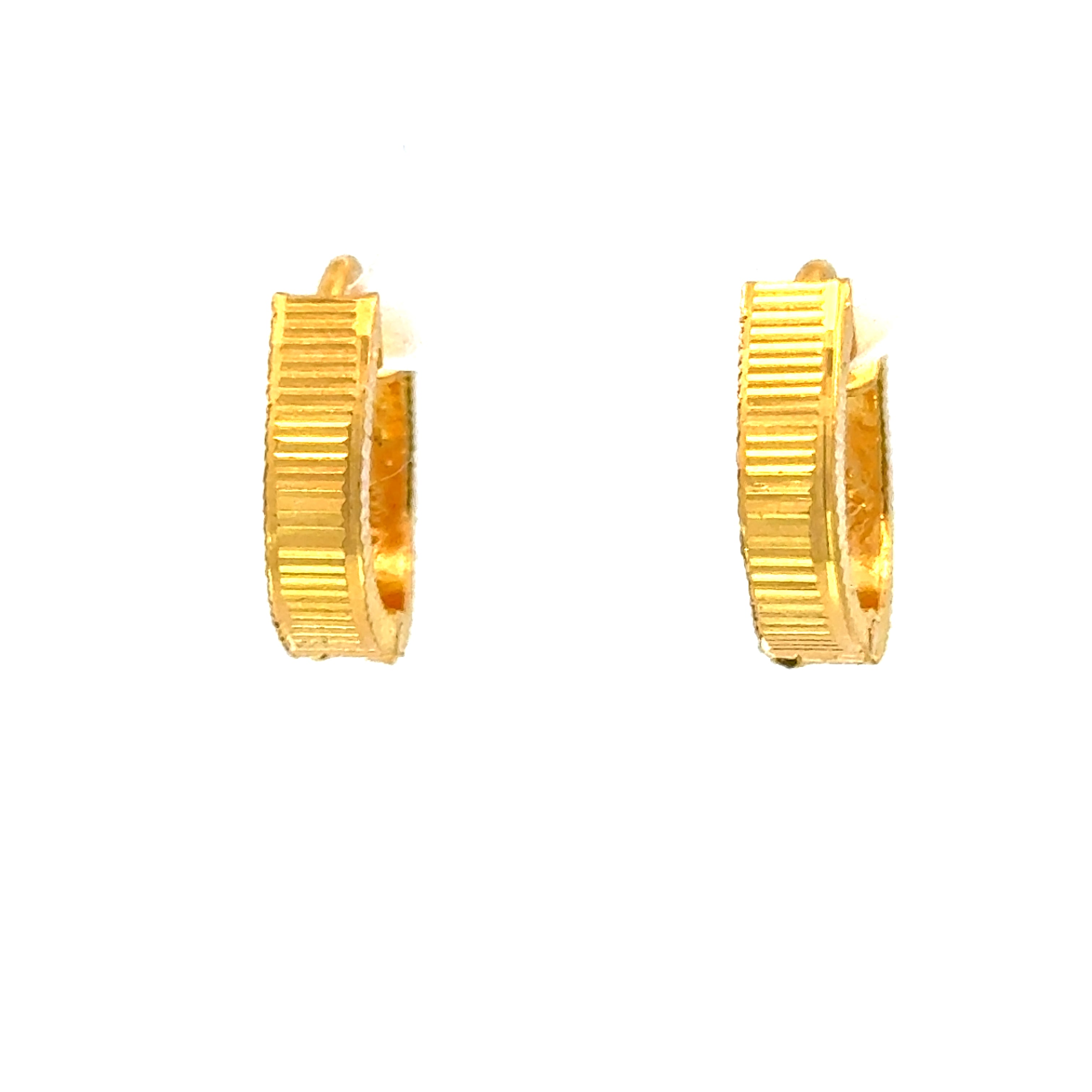 22k Yellow Gold Huggies Earrings with gold weight of 2.71g