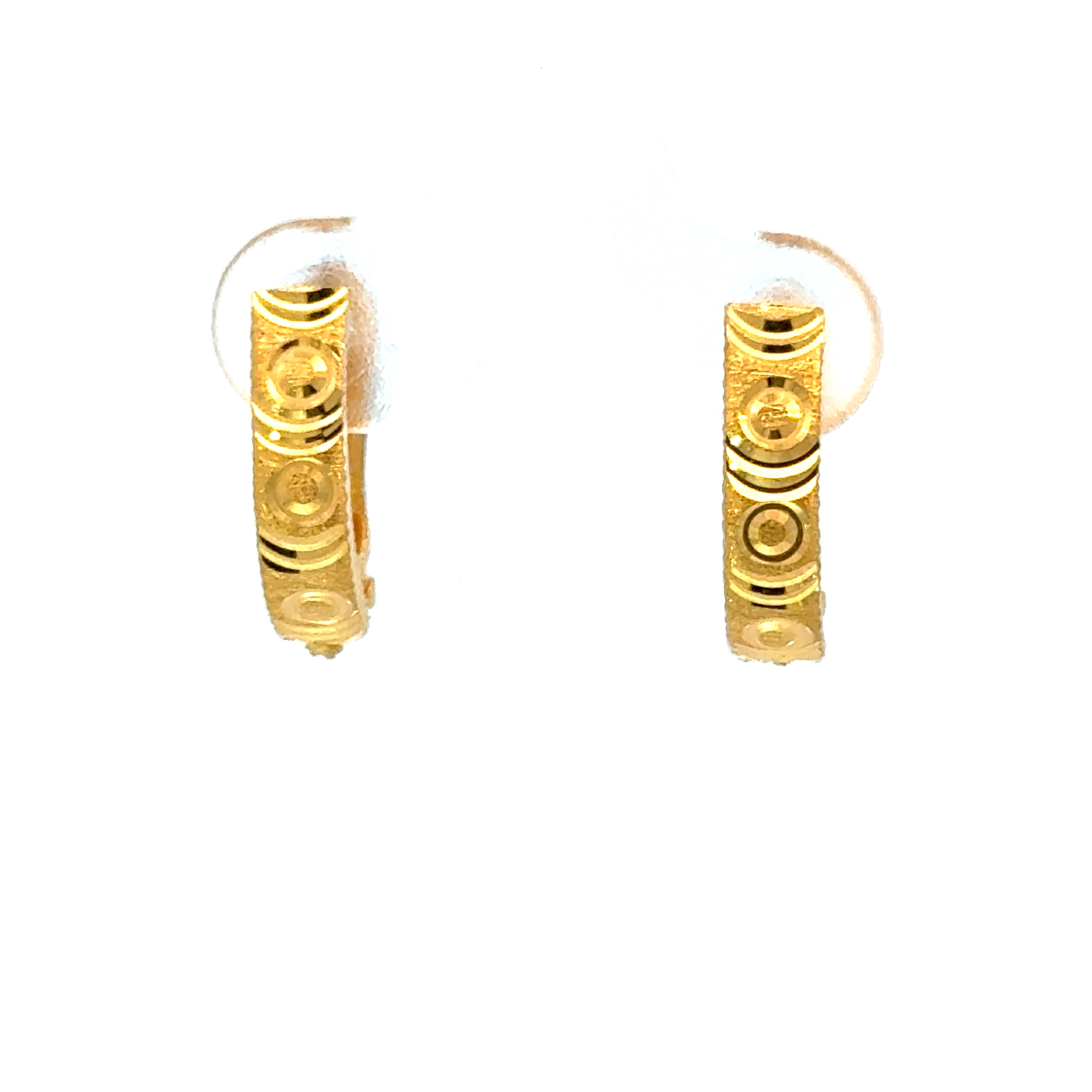 22k Yellow Gold Huggies Earrings with gold weight of 2.84g