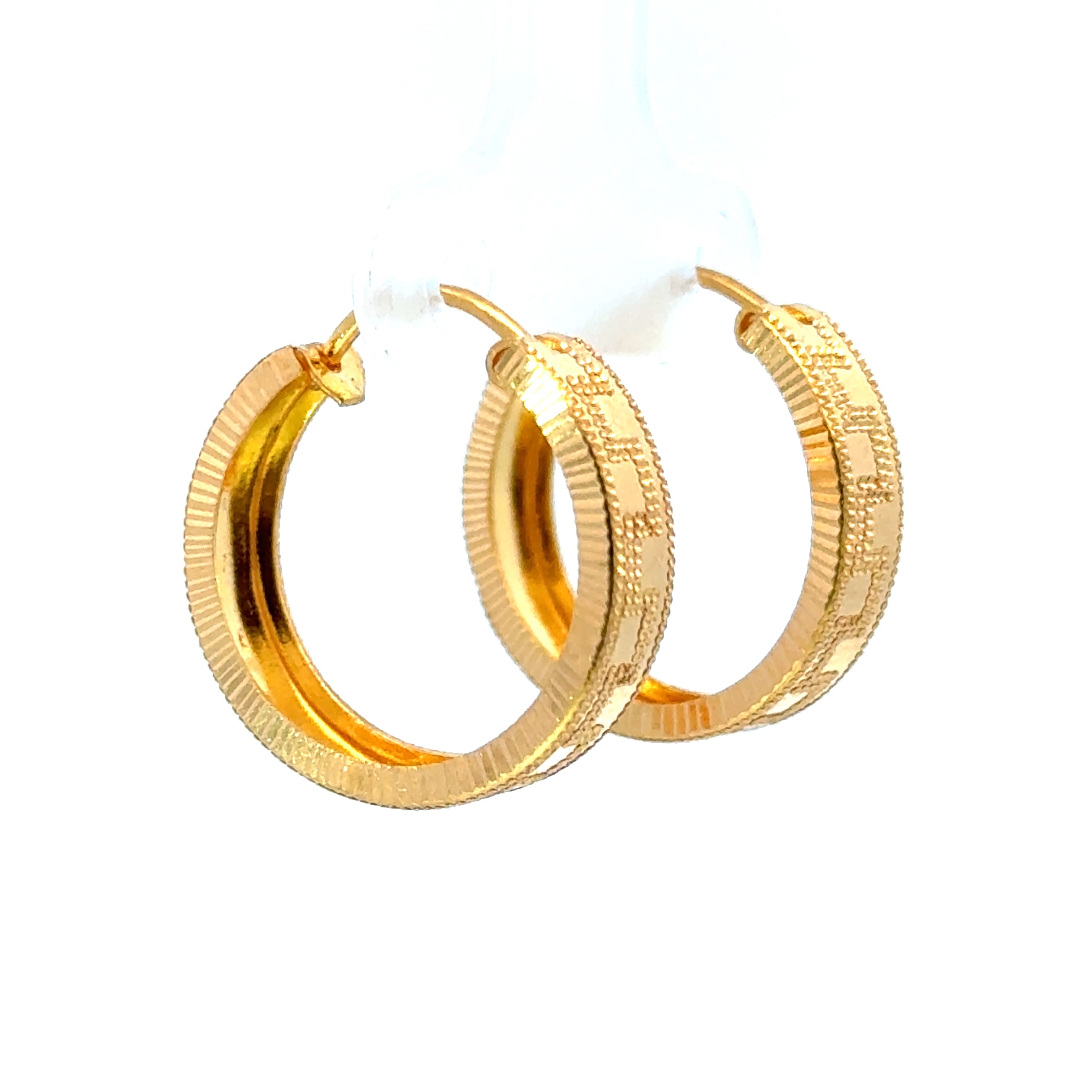 22k Yellow Gold Huggies Earrings with gold weight of 4.16g