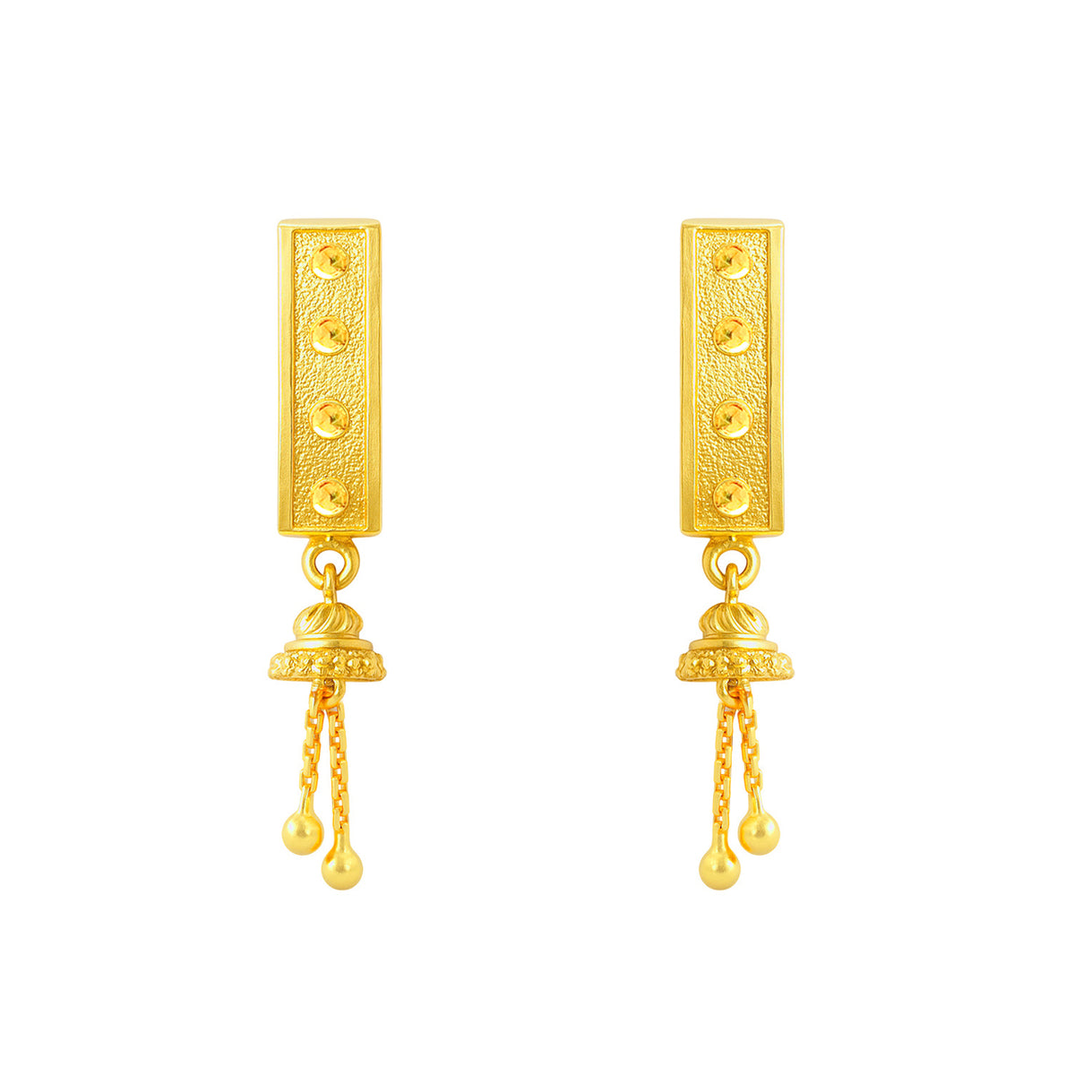 22k Yellow Gold Huggies Drop Earrings with gold weight of 3.95g