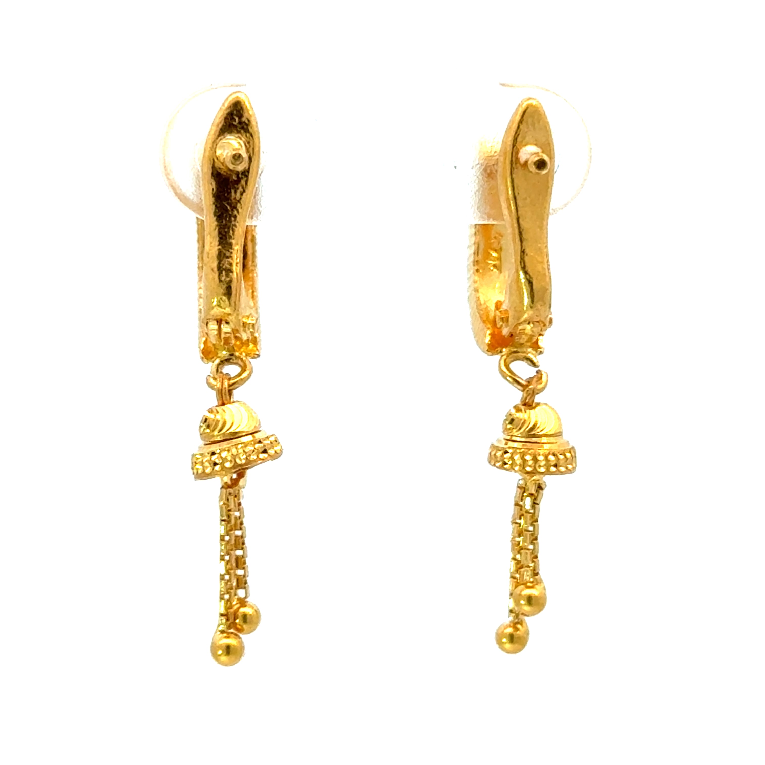 22k Yellow Gold Huggies Drop Earrings with gold weight of 3.95g