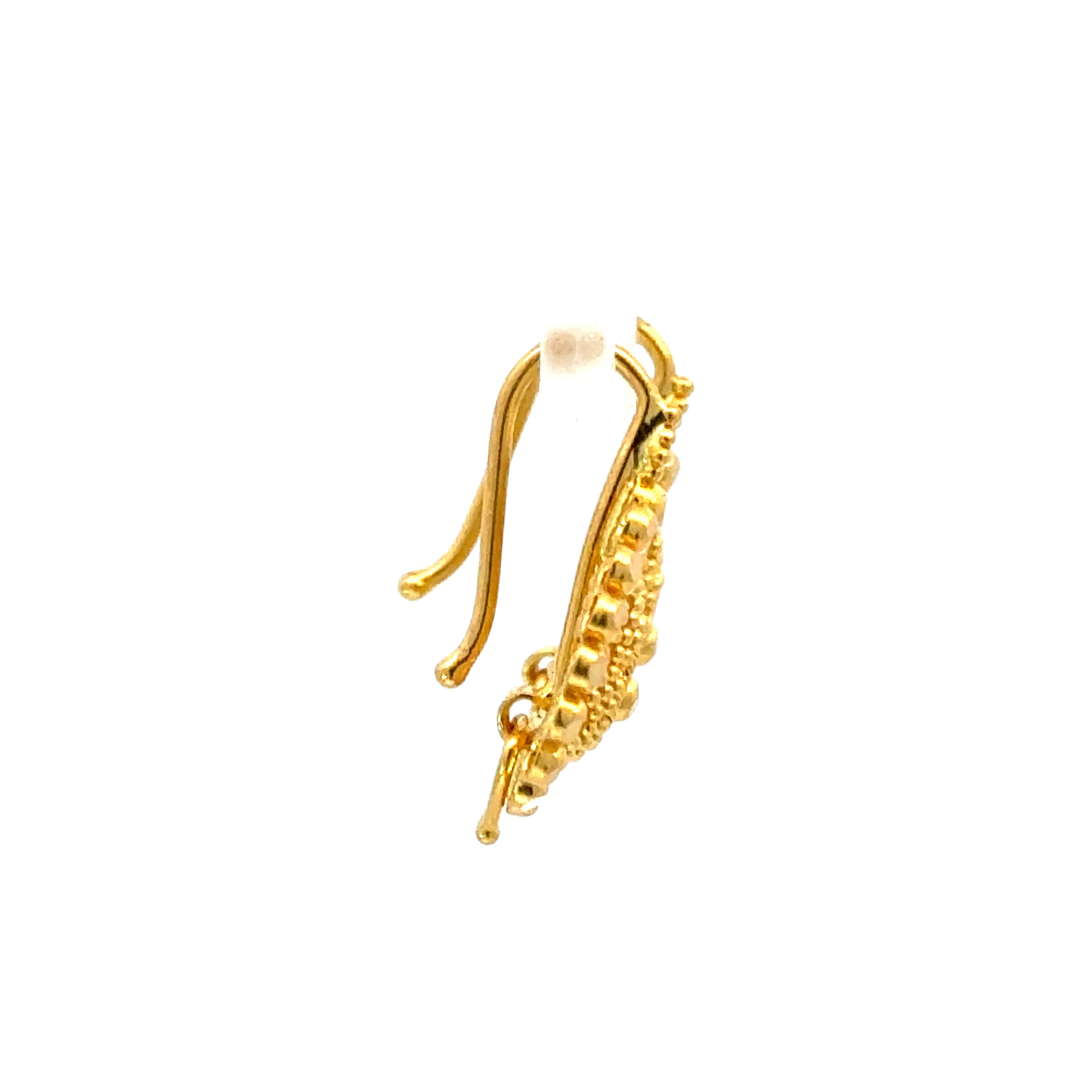 22k Yellow Gold Filigree Earrings with gold weight of 2.57g