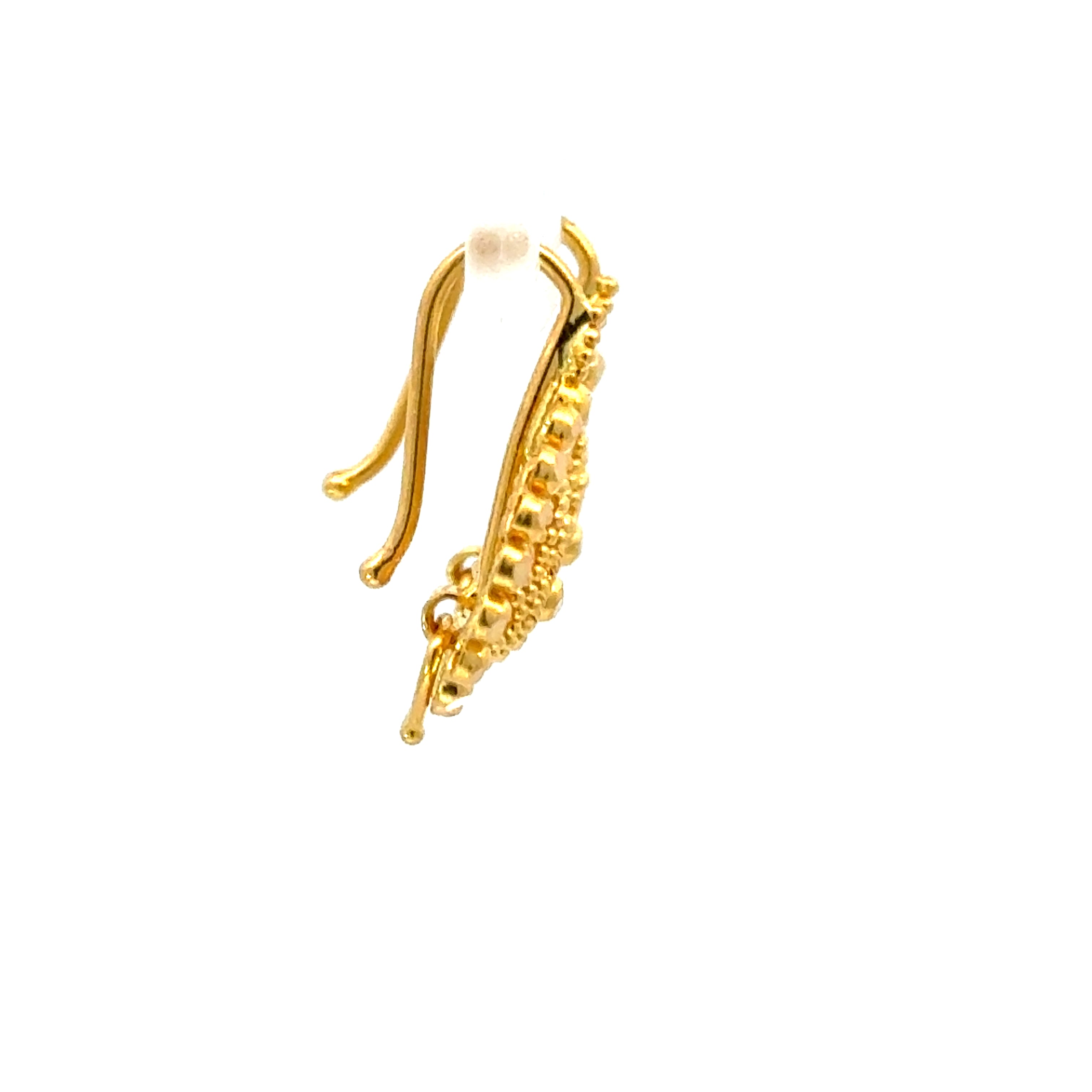 22k Yellow Gold Filigree Earrings with gold weight of 2.57g