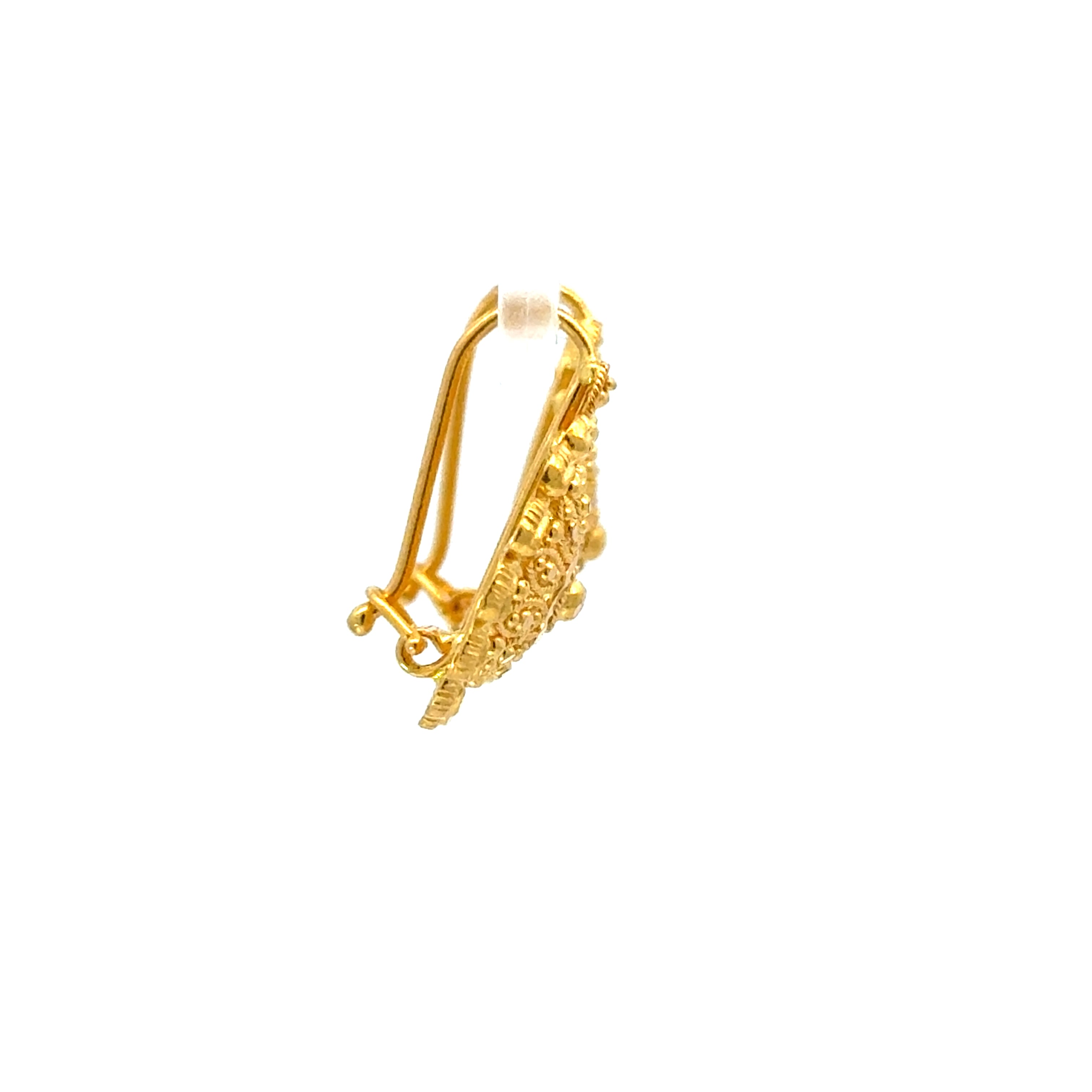 22k Yellow Gold Filigree Earrings with gold weight of 3.85g