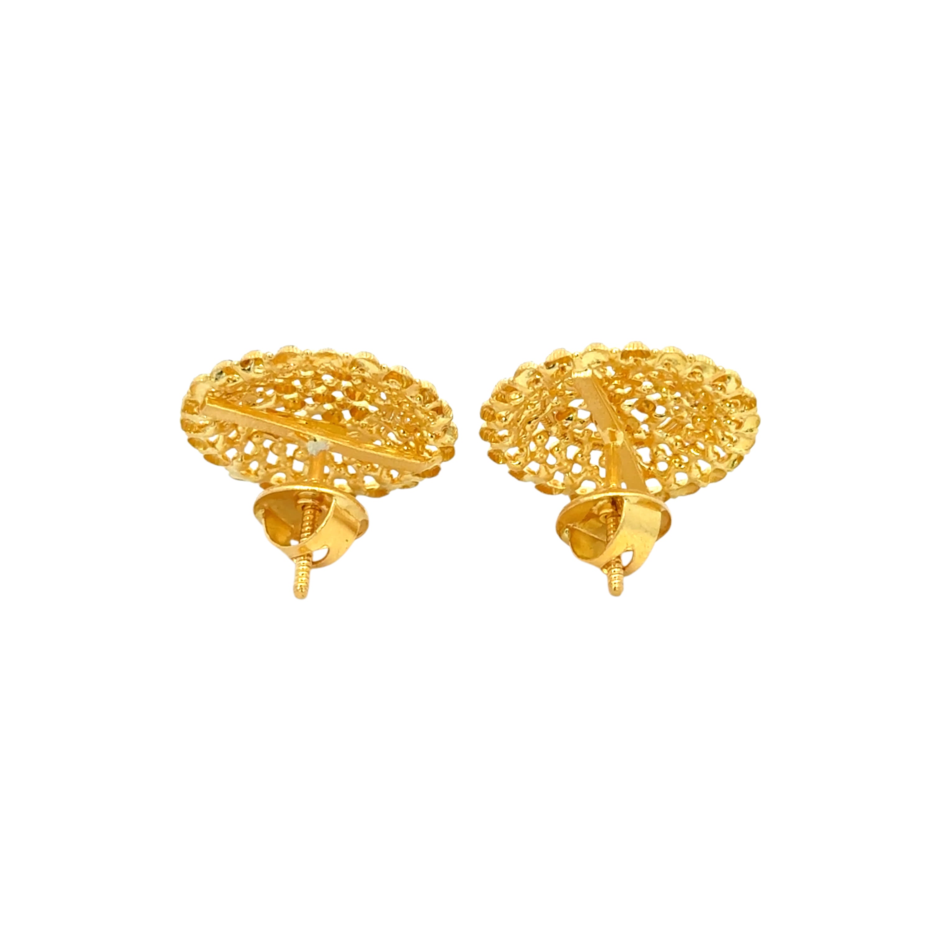 22k Yellow Gold Filigree Large Earrings with gold weight of 7.92g
