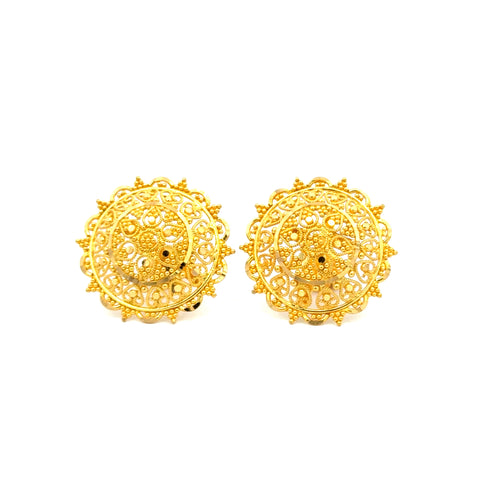 22k Yellow Gold Filigree Medium Earrings with gold weight of 9.48g