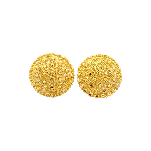 22k Yellow Gold Filigree Medium Earrings with gold weight of 9.25g