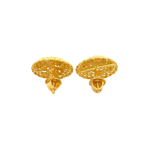 22k Yellow Gold Filigree Medium Earrings with gold weight of 9.25g