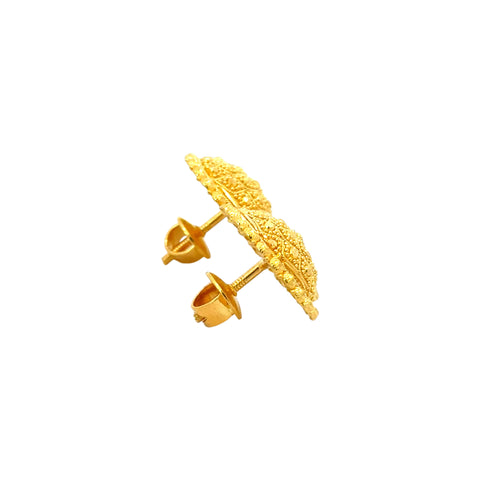 22k Yellow Gold Filigree Medium Earrings with gold weight of 9.25g