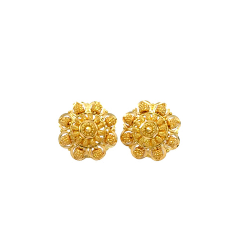 22k Yellow Gold Filigree Medium Earrings with gold weight of 5.89g