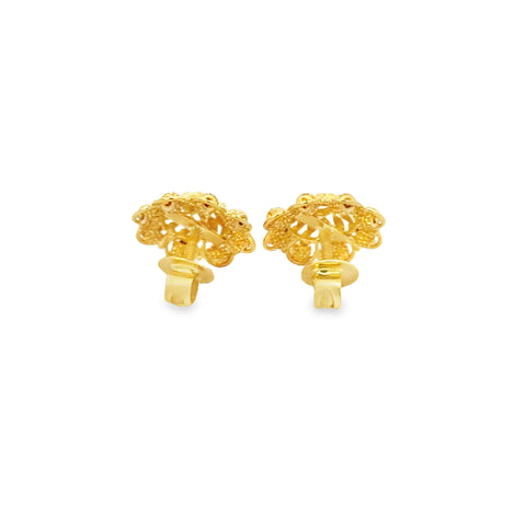 22k Yellow Gold Filigree Medium Earrings with gold weight of 5.89g