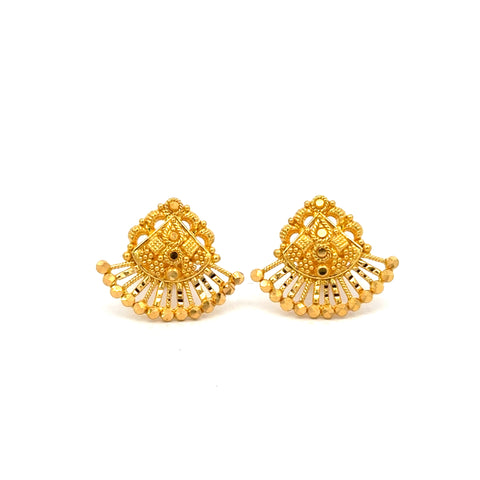 22k Yellow Gold Filigree Small Earrings with gold weight of 4.29g