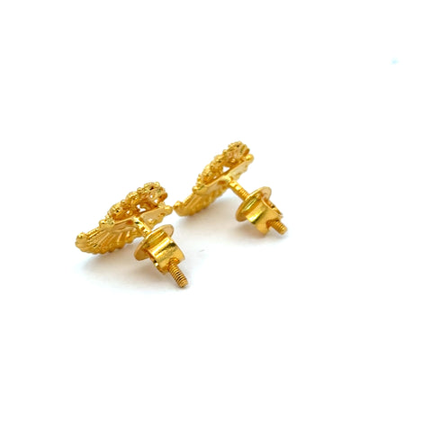 22k Yellow Gold Filigree Small Earrings with gold weight of 4.29g