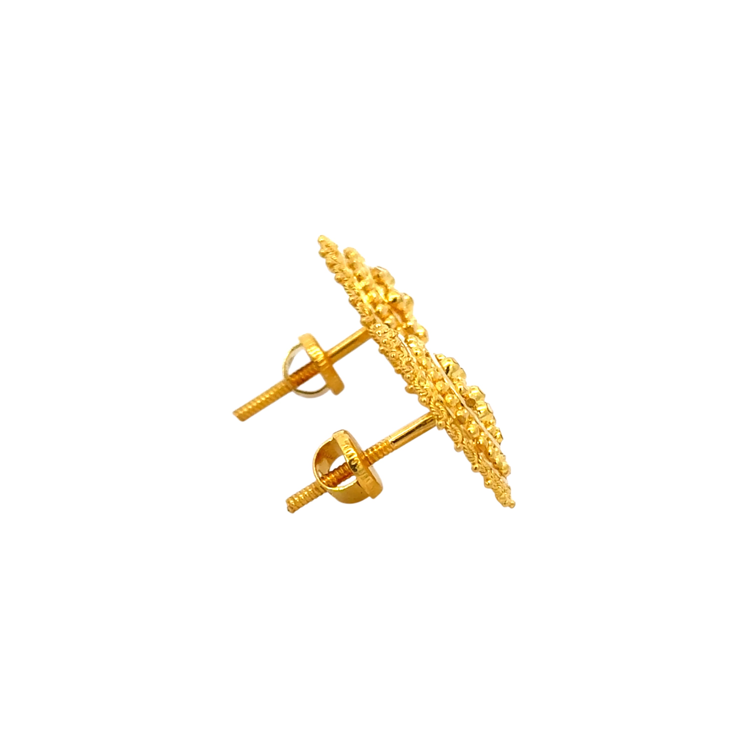 22k Yellow Gold Filigree Small Earrings with gold weight of 5.85g
