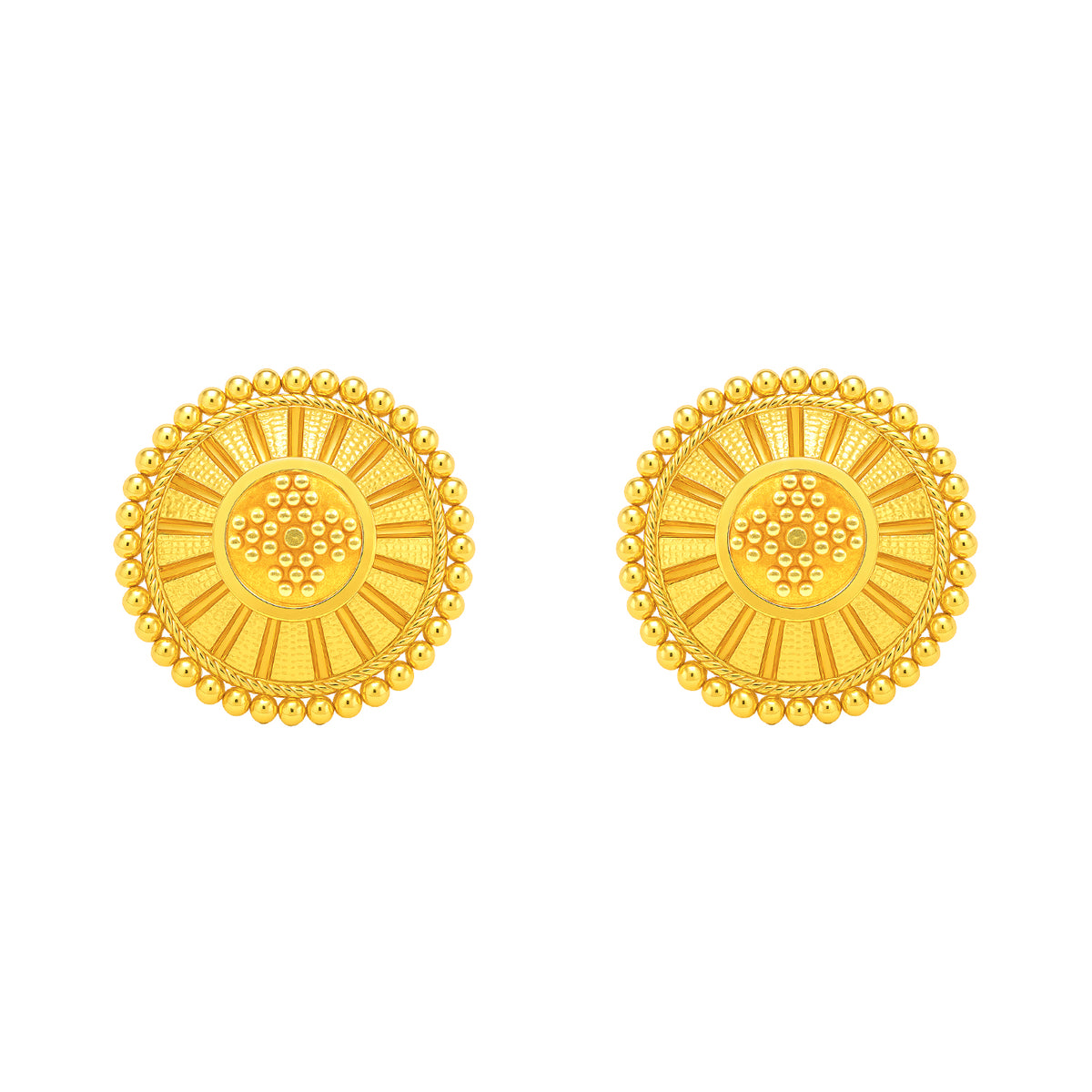 22k Yellow Gold Filigree Small Earrings with gold weight of 4.05g