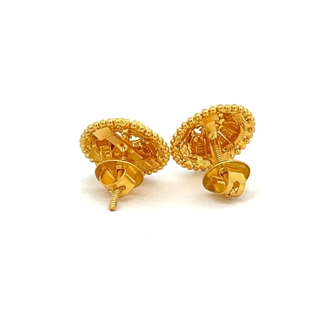 22k Yellow Gold Filigree Small Earrings with gold weight of 4.05g