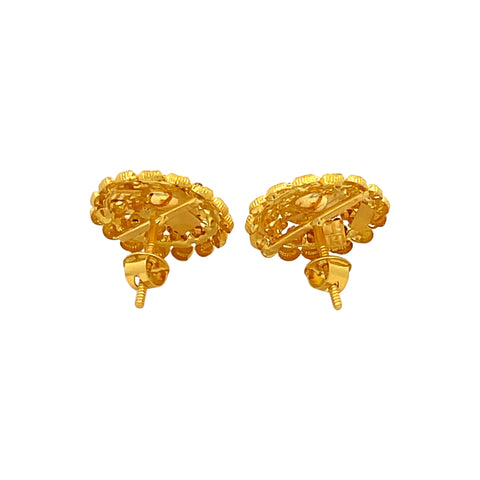 22k Yellow Gold Filigree Medium Earrings with gold weight of 5.2g