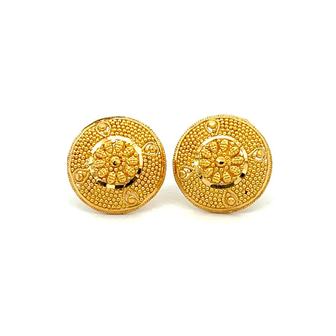 22k Yellow Gold Filigree Medium Earrings with gold weight of 7.13g