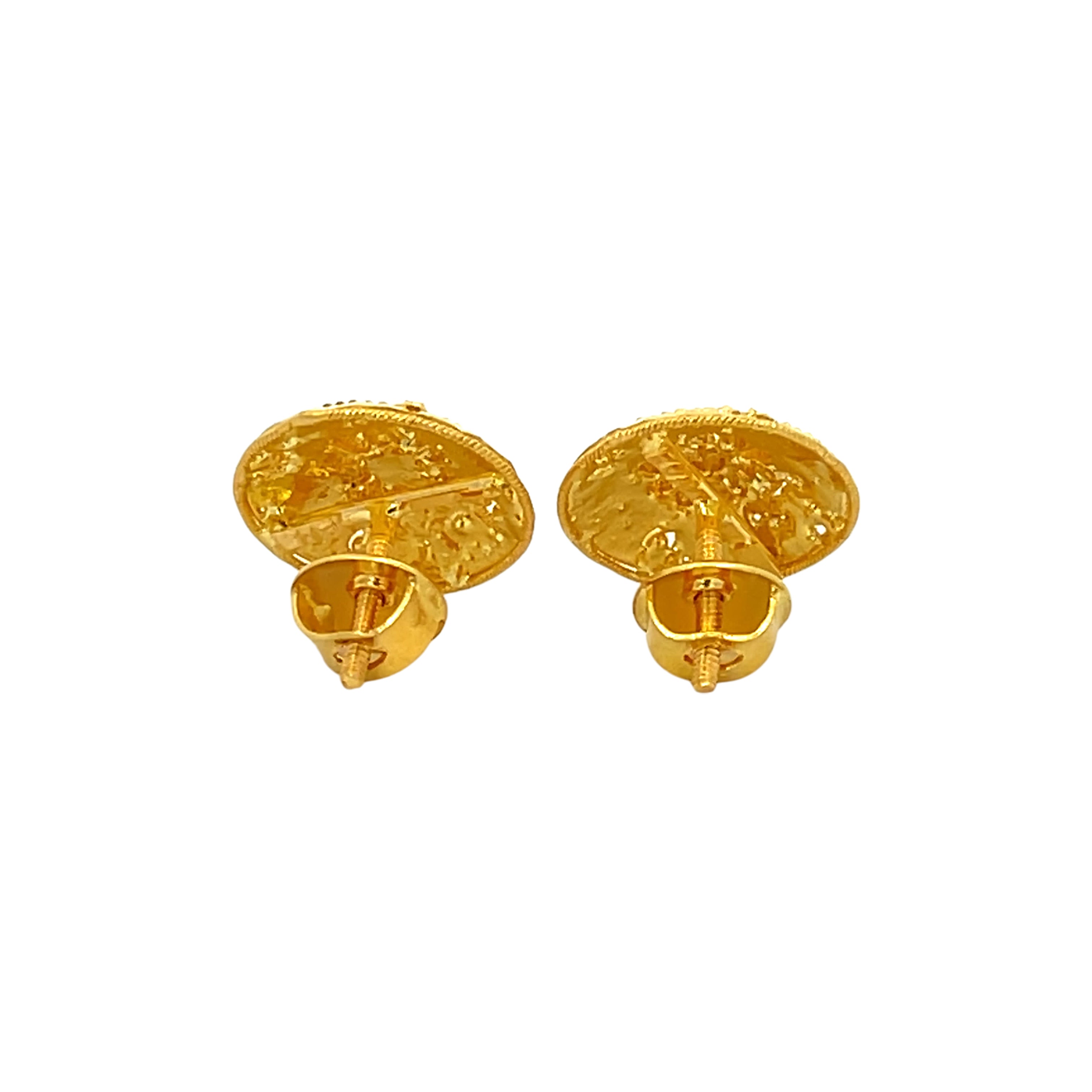 22k Yellow Gold Filigree Medium Earrings with gold weight of 7.13g