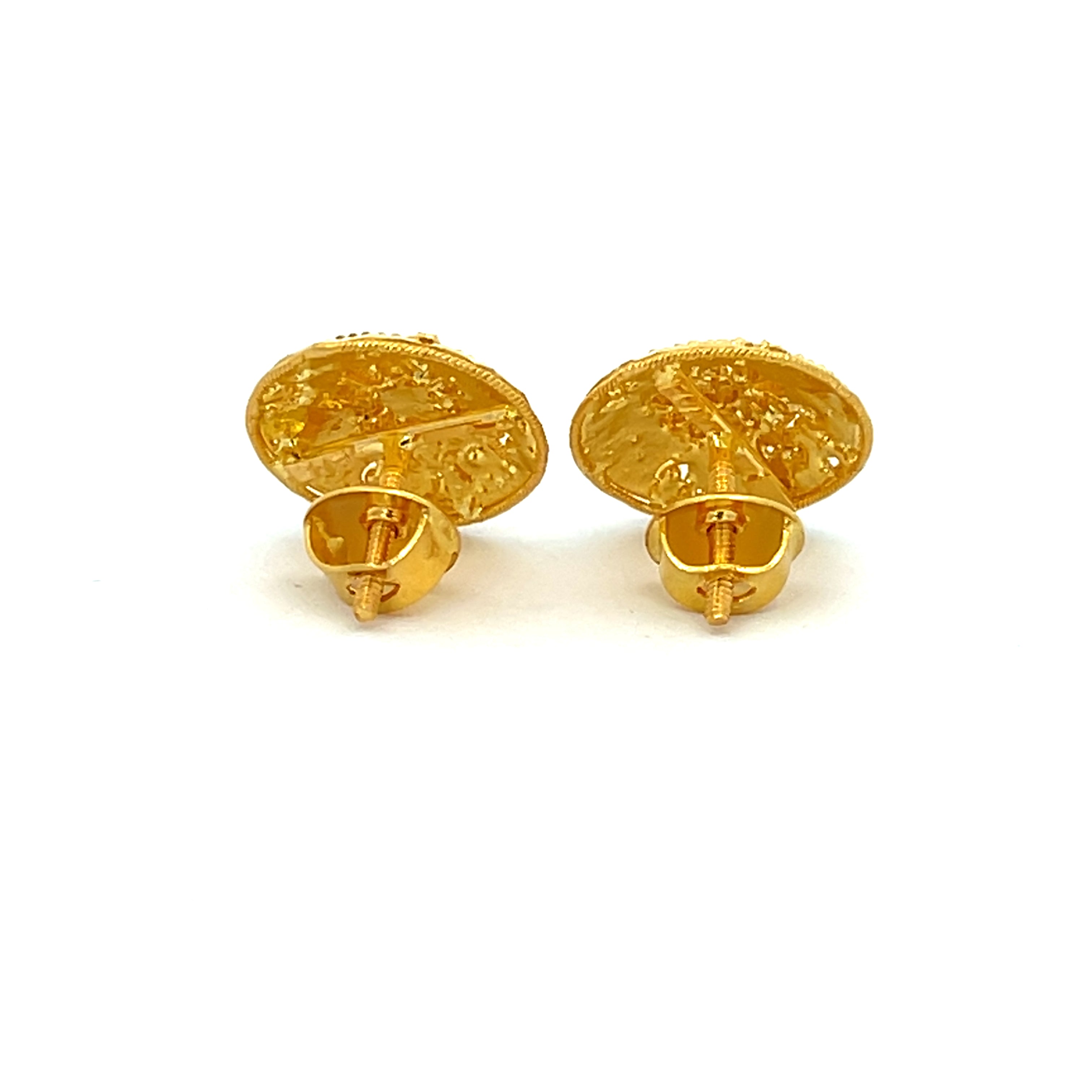 22k Yellow Gold Filigree Medium Earrings with gold weight of 7.13g