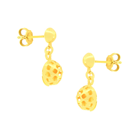 22k Yellow Gold Dangler Large Earrings with gold weight of 2.36g