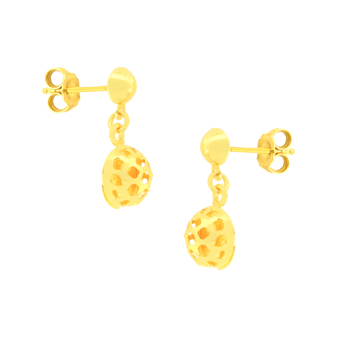 22k Yellow Gold Dangler Large Earrings with gold weight of 2.4g