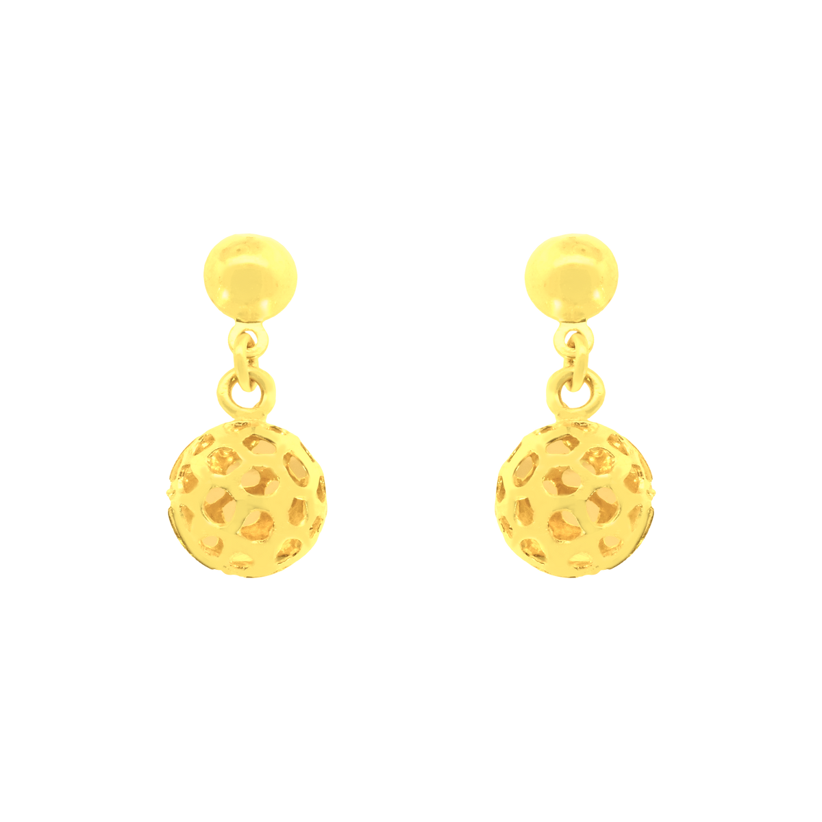 22k Yellow Gold Dangler Large Earrings with gold weight of 2.4g
