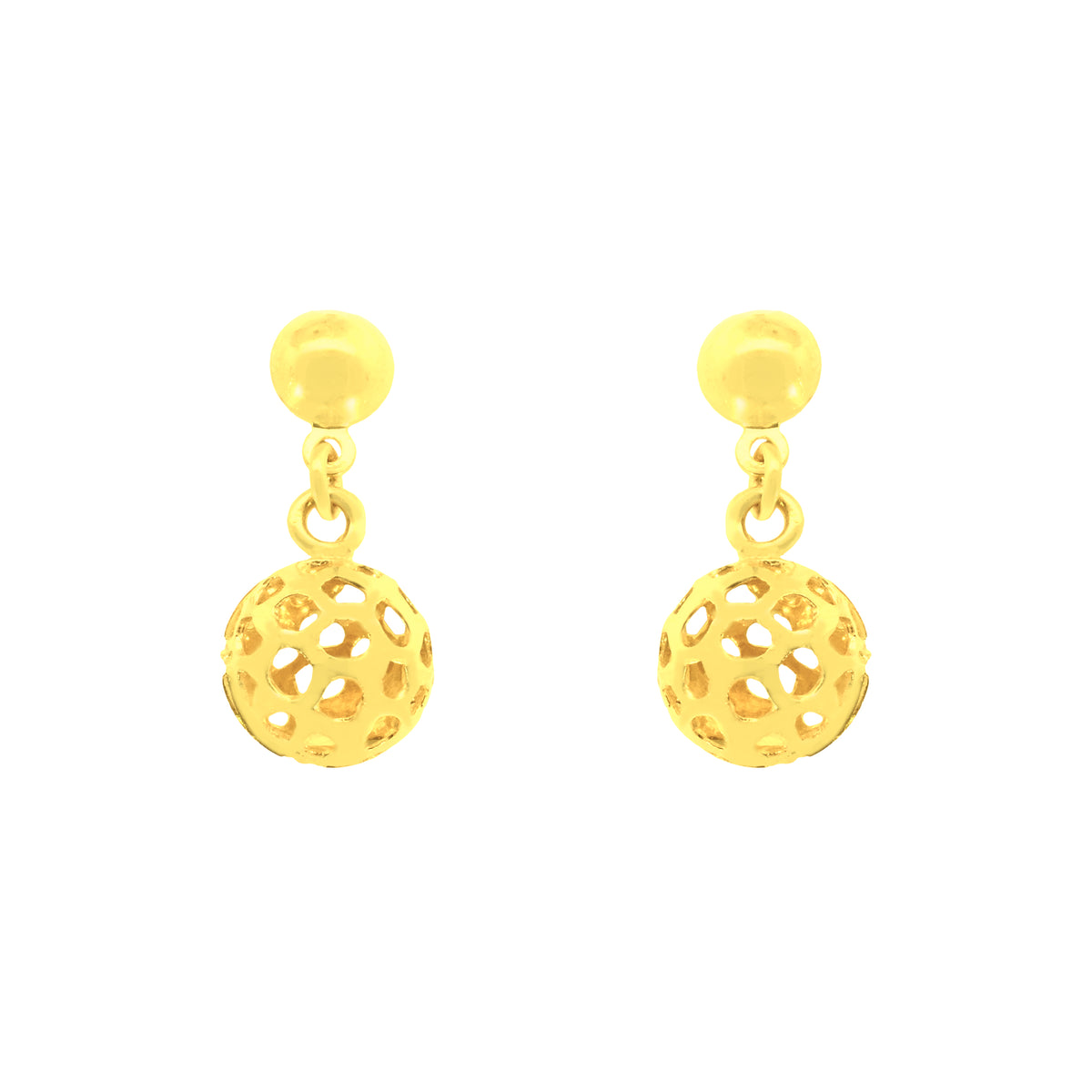 22k Yellow Gold Dangler Large Earrings with gold weight of 2.4g