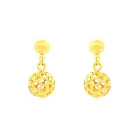22k Yellow Gold Dangler Large Earrings with gold weight of 2.4g