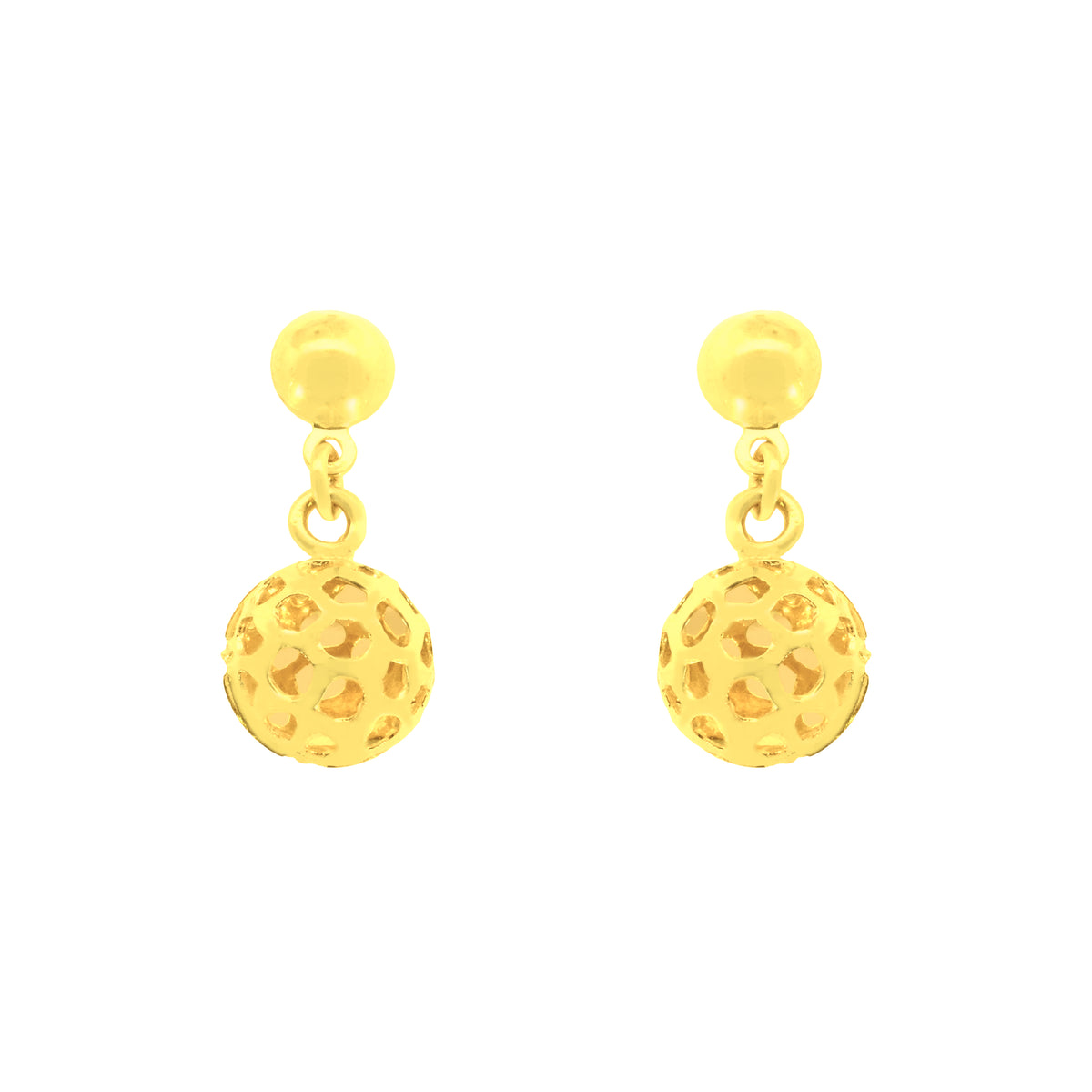 22k Yellow Gold Dangler Large Earrings with gold weight of 2.35g