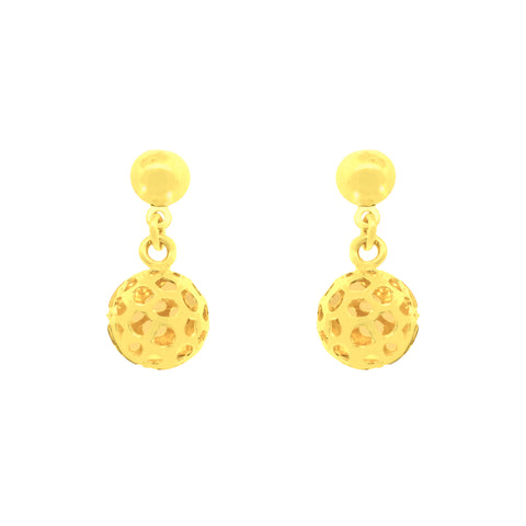 22k Yellow Gold Dangler Large Earrings with gold weight of 2.35g