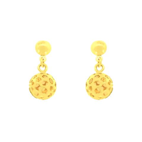 22k Yellow Gold Dangler Large Earrings with gold weight of 2.36g