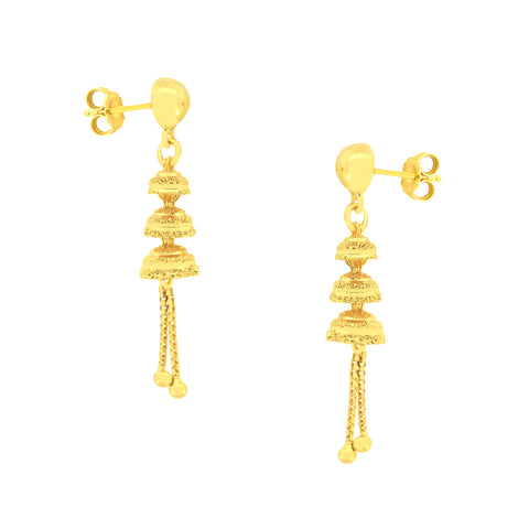 22k Yellow Gold Dangler Large Earrings with gold weight of 4.81g