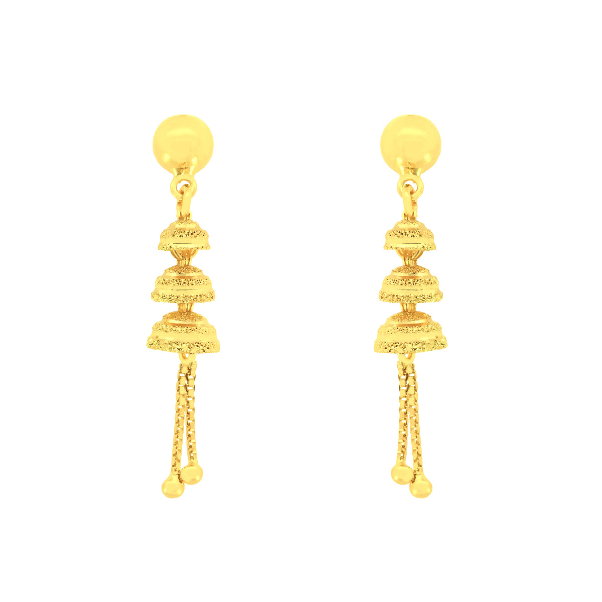 22k Yellow Gold Dangler Large Earrings with gold weight of 4.81g