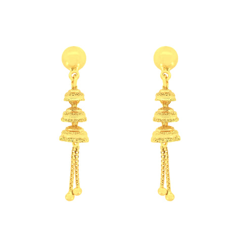 22k Yellow Gold Dangler Large Earrings with gold weight of 4.81g