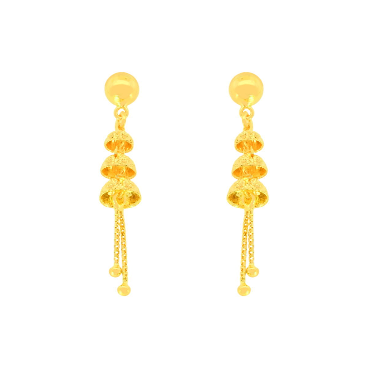22k Yellow Gold Dangler Large Earrings with gold weight of 4.74g