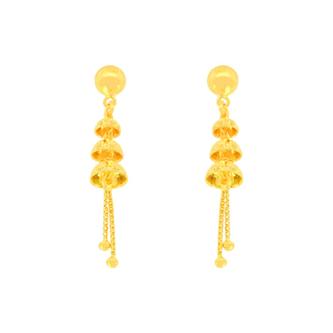 22k Yellow Gold Dangler Large Earrings with gold weight of 4.74g