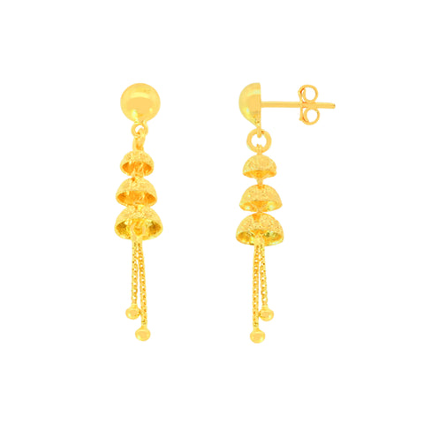 22k Yellow Gold Dangler Large Earrings with gold weight of 4.74g