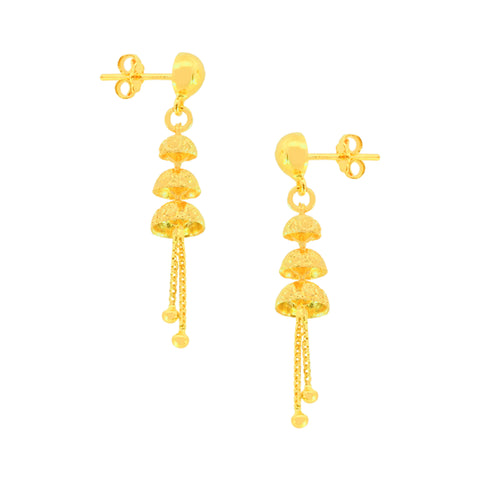 22k Yellow Gold Dangler Large Earrings with gold weight of 4.74g