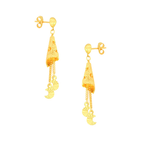 22k Yellow Gold Dangler Large Earrings with gold weight of 4.95g