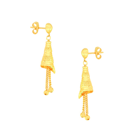 22k Yellow Gold Dangler Large Earrings with gold weight of 4.87g