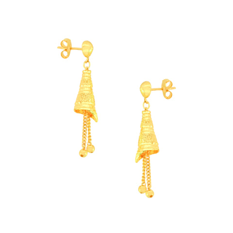 22k Yellow Gold Dangler Large Earrings with gold weight of 4.87g