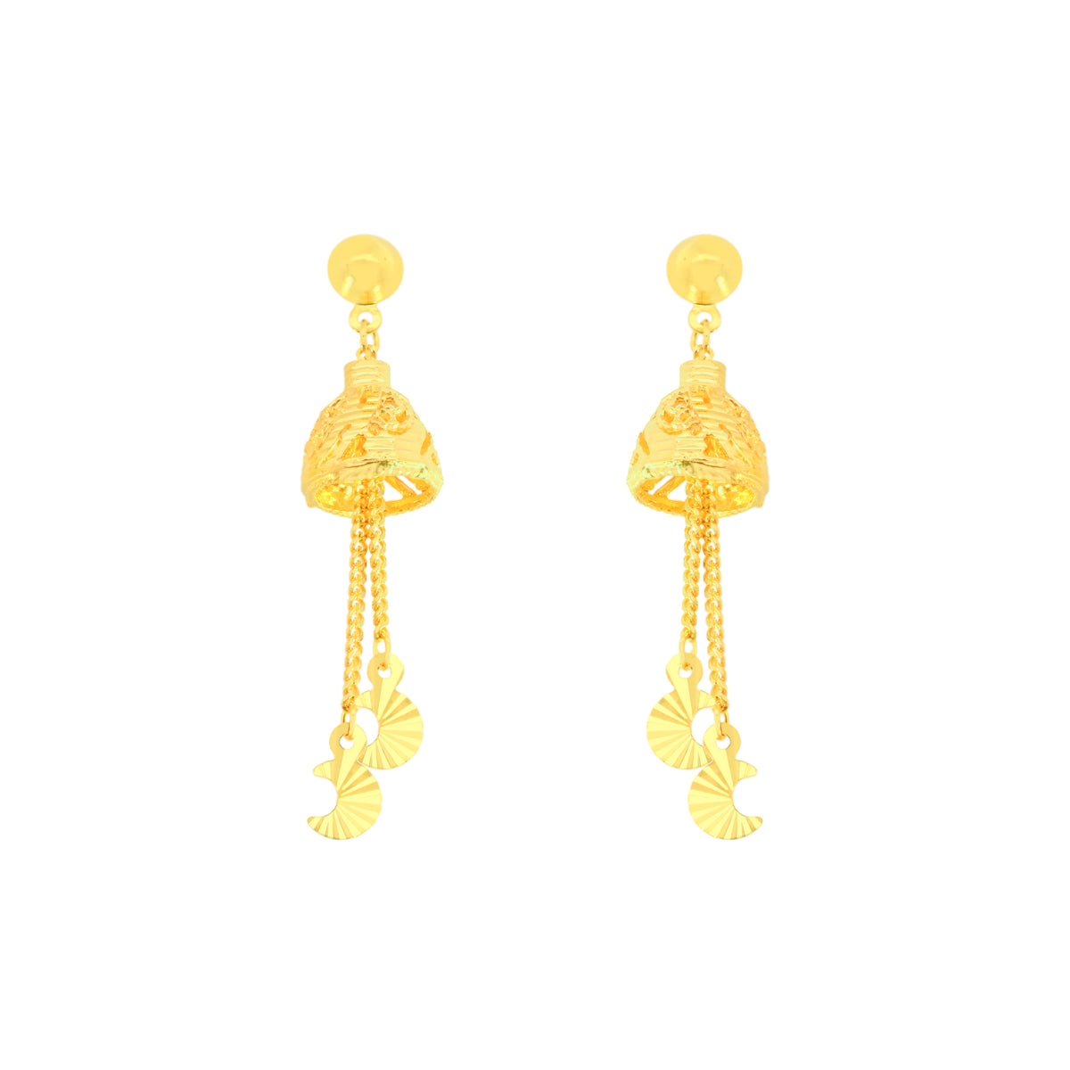 22k Yellow Gold Dangler Large Earrings with gold weight of 5.1g