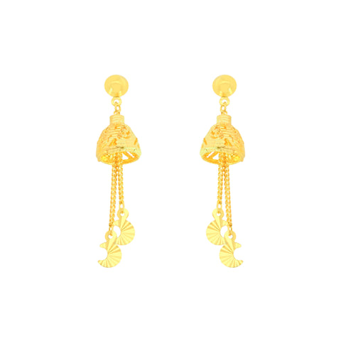 22k Yellow Gold Dangler Large Earrings with gold weight of 5.1g